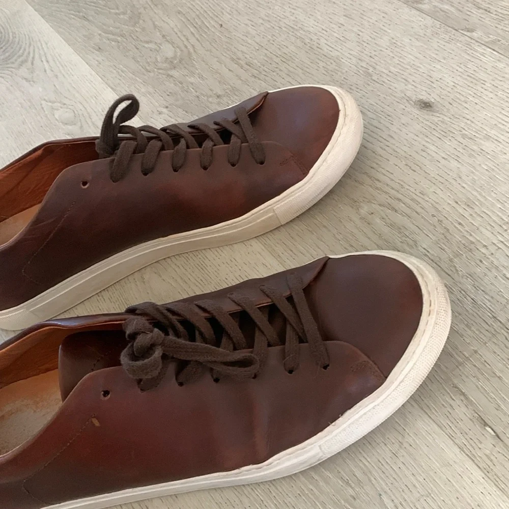 Beckett Simonon Reid golf Sneaker pull on size‎ 13 brown leather distressed
